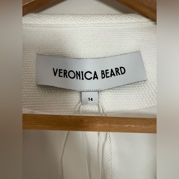 New! Veronica Beard Isola Blazer Jacket Off White Cream Ivory Cotton Size 14 - Picture 7 of 15